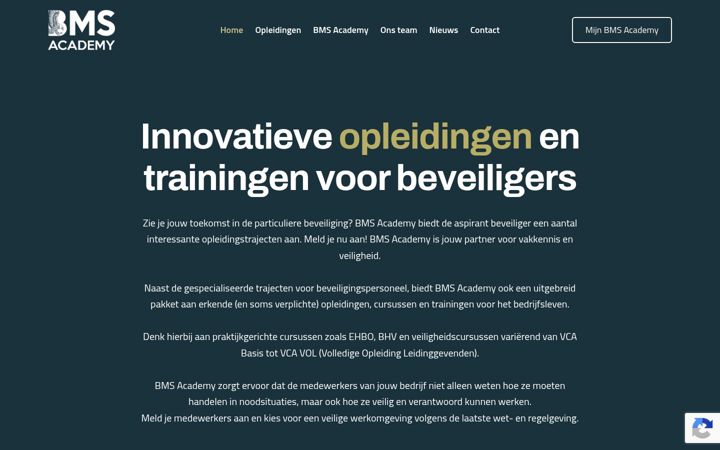 Ekrano kopija bmsacademy.nl