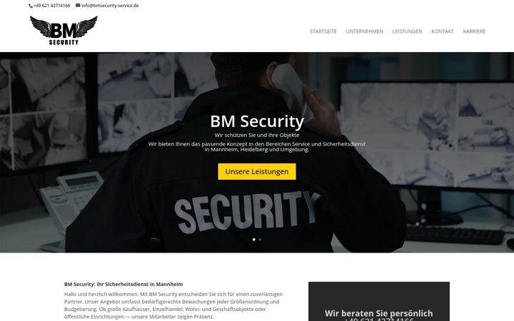 Capture d'écran de bmsecurity-service.de