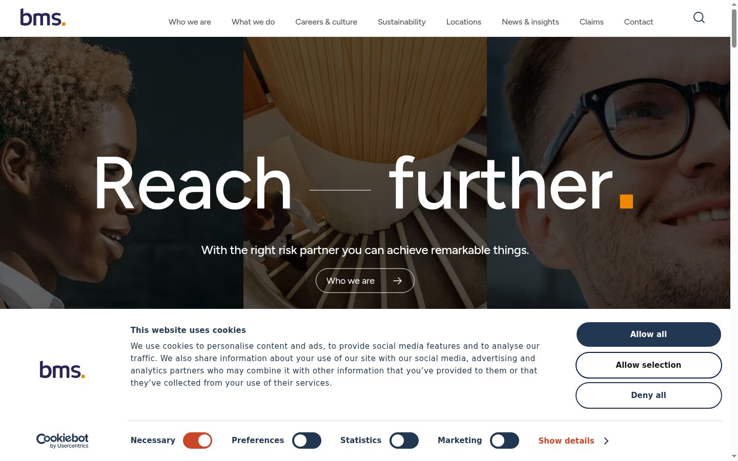 Screenshot of the consent banner shown before any interaction