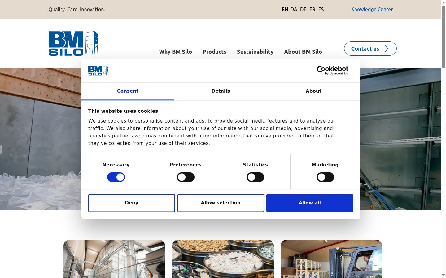 Capture d'écran de la bannière de consentement affichée avant toute interaction