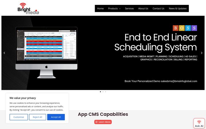Screenshot of bmsinfoglobal.com