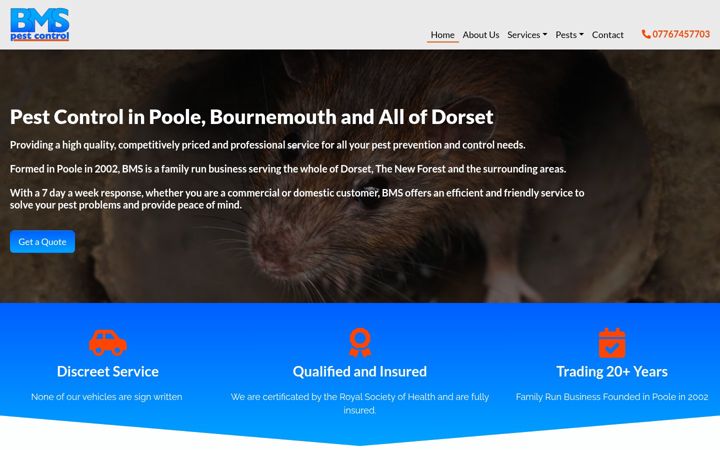 Screenshot of bmspest.co.uk