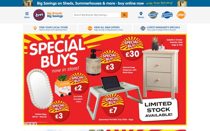 Screenshot of bmstores.co.uk