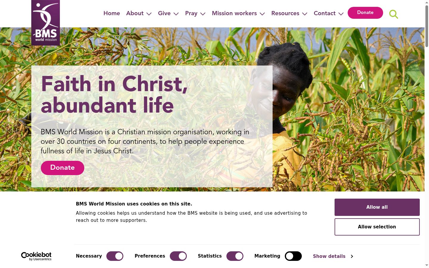 Screenshot del banner di consenso mostrato prima di qualsiasi interazione