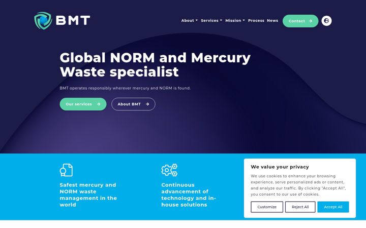 Posnetek zaslona bmt-mercury.com