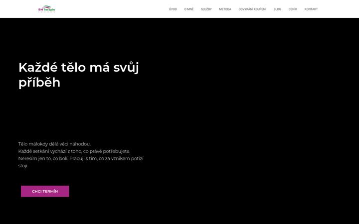 Snímek obrazovky bmterapie.cz