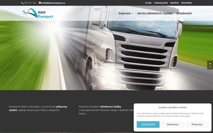 Skærmbillede af bmtransport.cz