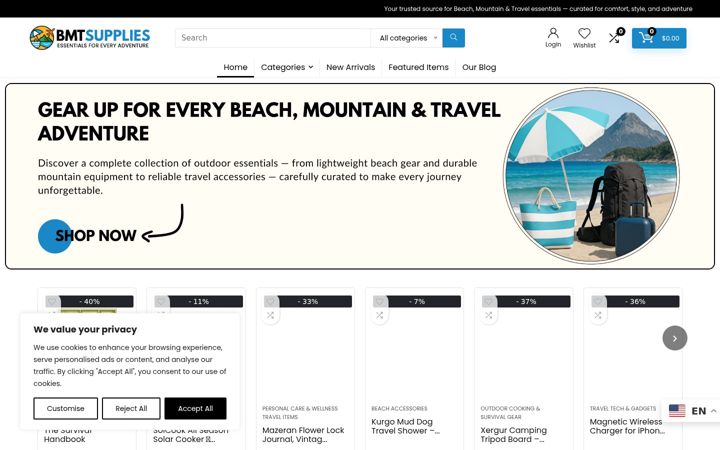 Screenshot of bmtsupplies.com