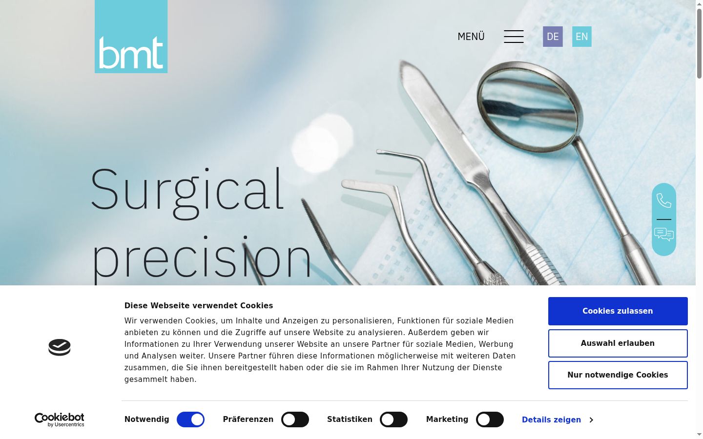 Screenshot of the consent banner shown before any interaction