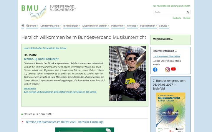 Screenshot of bmu-musik.de