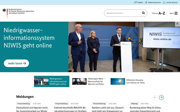 Screenshot of bmu.de
