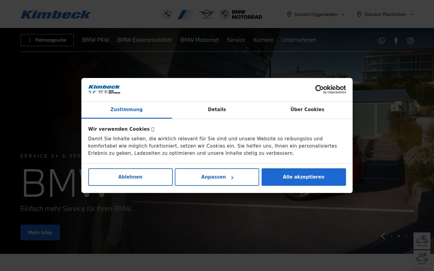 Snímek obrazovky baneru souhlasu zobrazeného před jakoukoli interakcí
