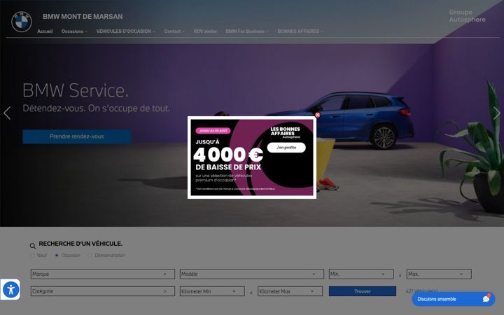 Screenshot του bmw-montdemarsan.fr