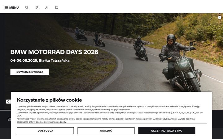 Zrzut ekranu bmw-motorrad.pl