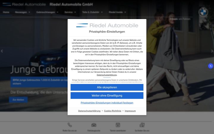 Screenshot του bmw-riedel.de