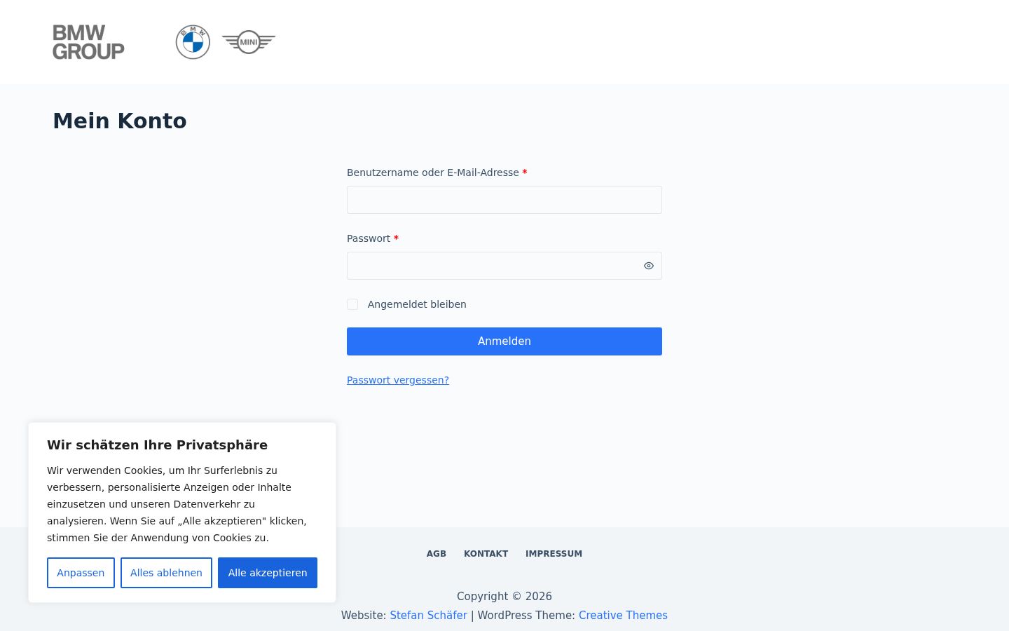Screenshot del banner di consenso mostrato prima di qualsiasi interazione