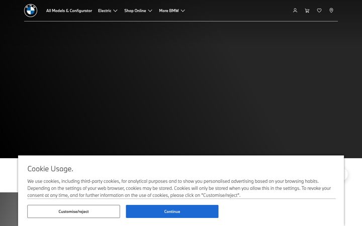 Screenshot of bmw.co.za