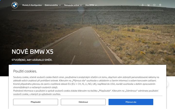 Screenshot of bmw.cz