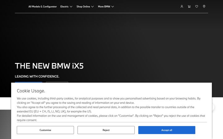 Screenshot of bmw.ie