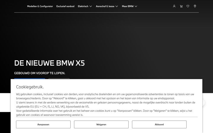 Screenshot of bmw.nl