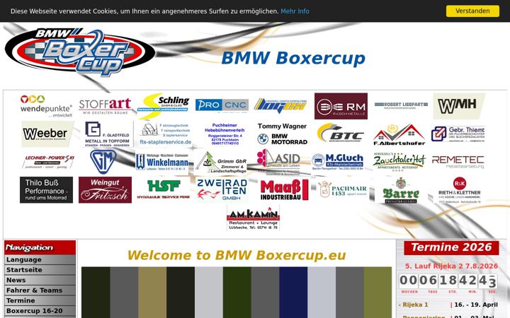 Screenshot von bmwboxercup.eu