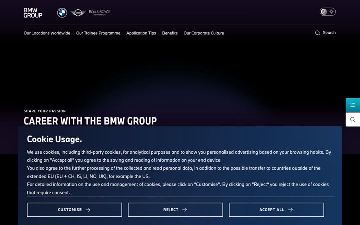 Screenshot of bmwgroup.jobs