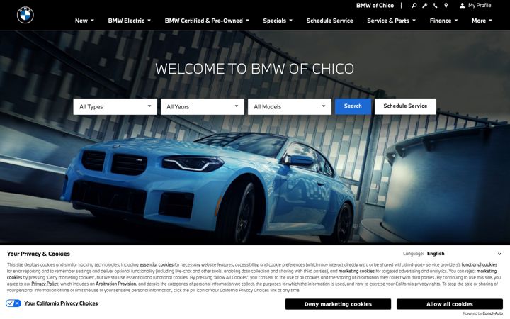 Screenshot of bmwofchico.com