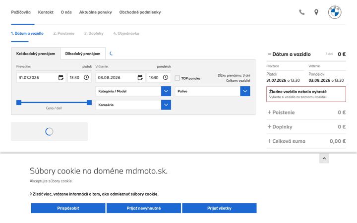 Screenshot of bmwpozicovna.sk