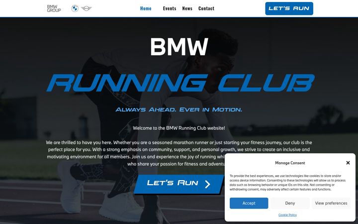 Screenshot ta' bmwrunningclub.com