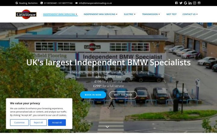Screenshot ta' bmwspecialistreading.co.uk