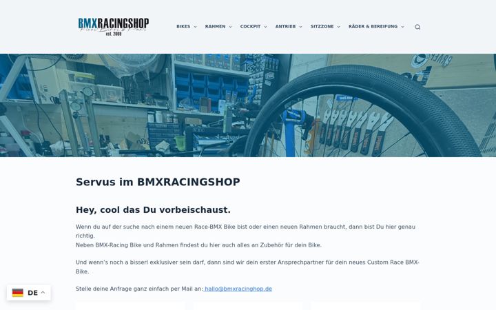 Screenshot stránky bmxracingshop.de
