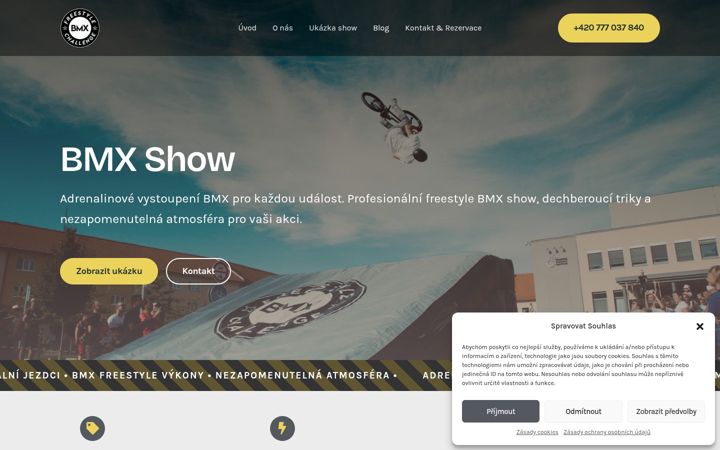 Screenshot stránky bmxshow.cz