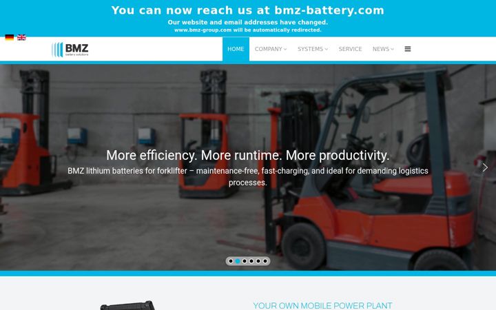 Screenshot of bmz-group.com