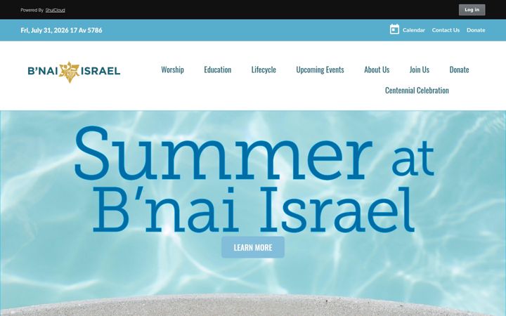 Screenshot of bnaiisraelcong.org