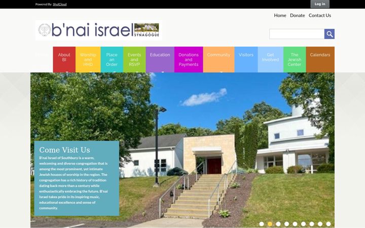 Screenshot of bnaiisraelsouthbury.org
