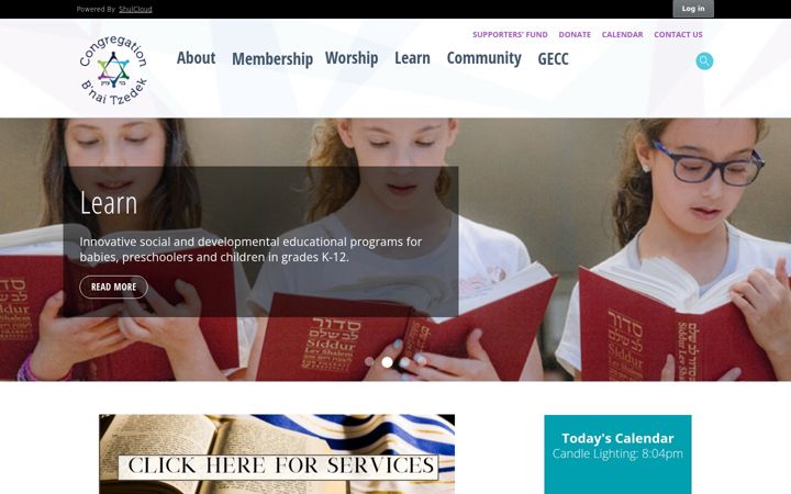 Screenshot of bnaitzedek.org