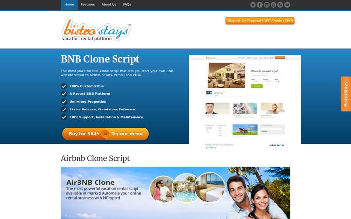 Screenshot of bnbclone.net