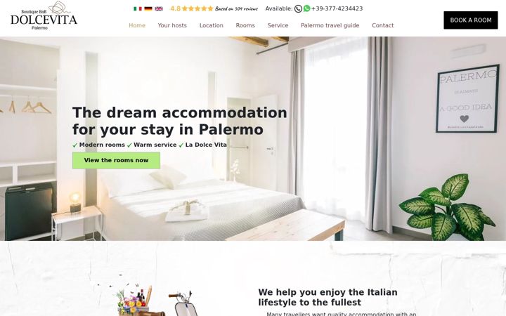 Screenshot of bnbdolcevita.com