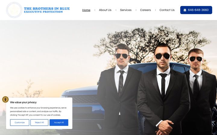 Screenshot του bnbexecutiveprotection.com