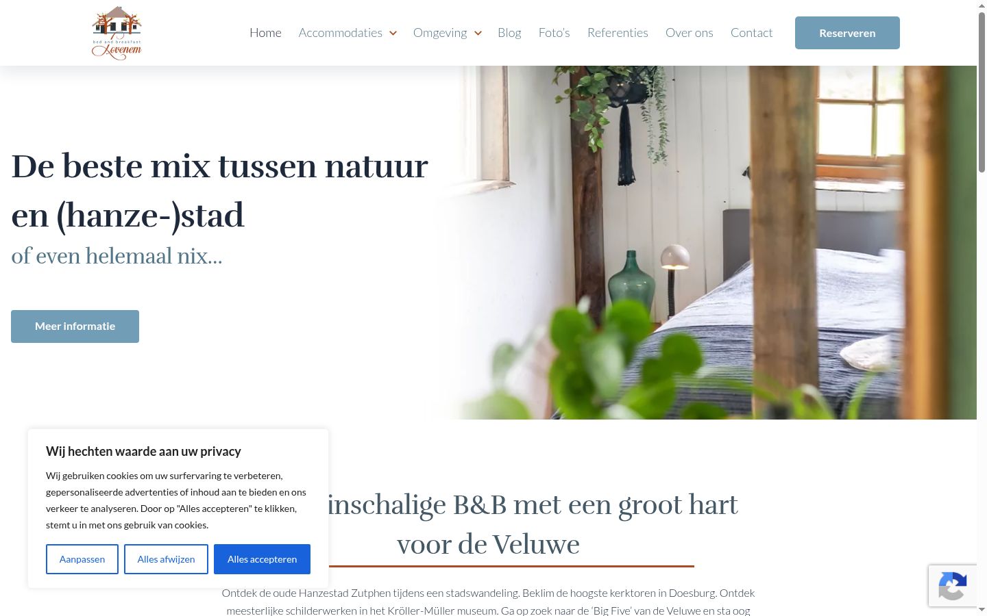 Screenshot van de toestemmingsbanner zoals getoond vóór enige interactie