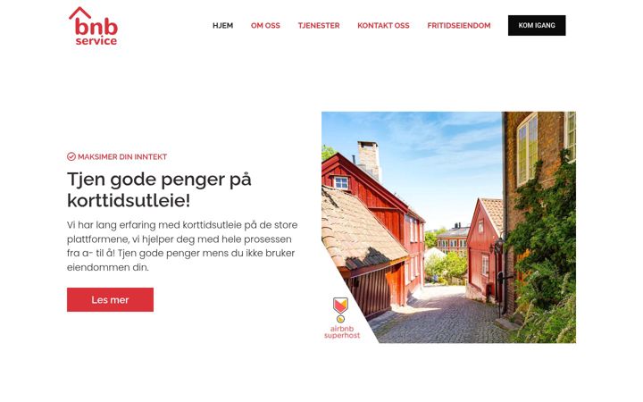 Screenshot of bnbservice.no