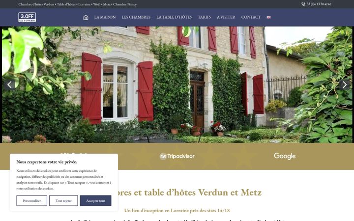 Screenshot of bnbverdun.com