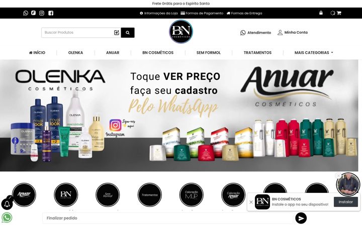 Screenshot of bncosmeticos.com