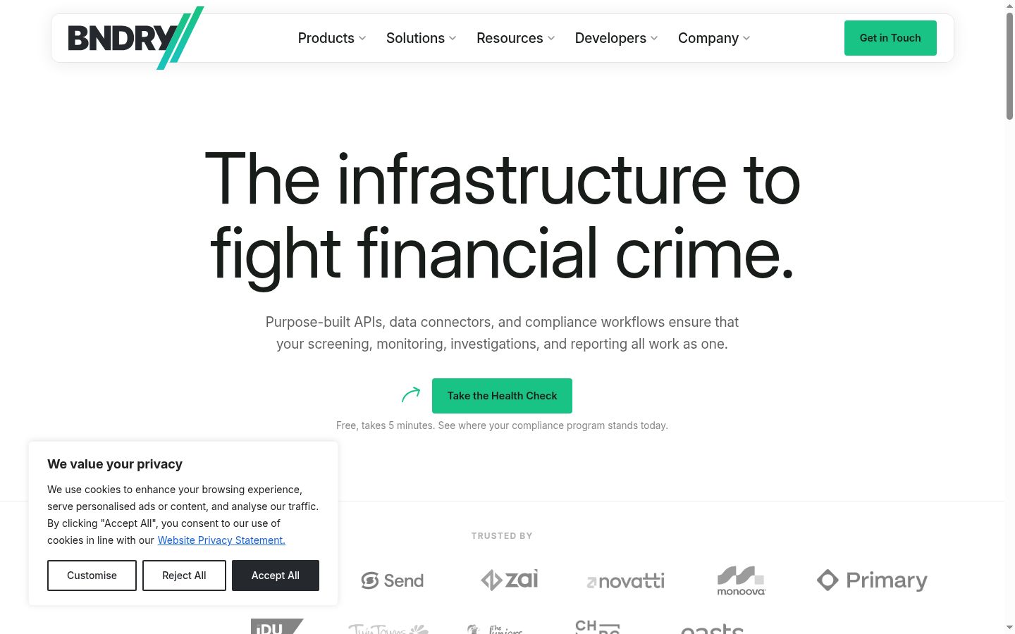 Screenshot of the consent banner shown before any interaction