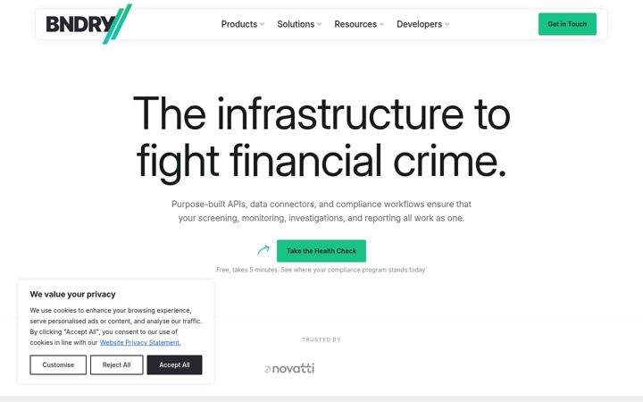 Screenshot of bndry.net