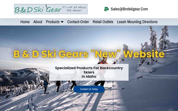 Screenshot of bndskigear.com