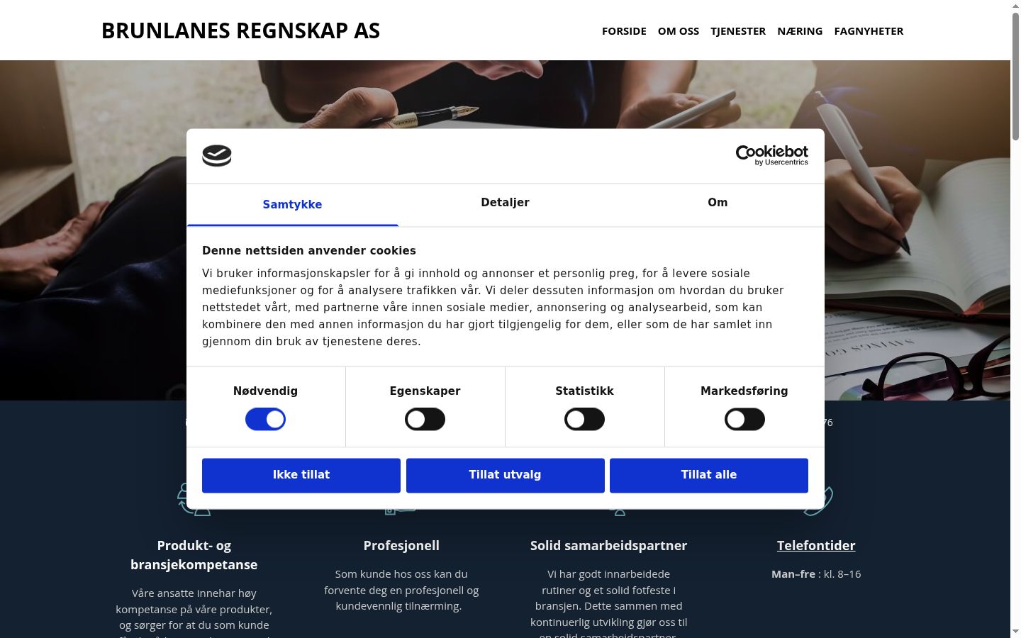 Screenshot van de toestemmingsbanner zoals getoond vóór enige interactie