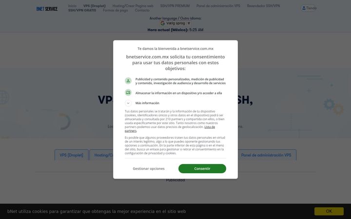 Screenshot di bnetservice.com.mx