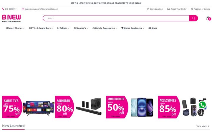 Screenshot of bnewmobiles.com