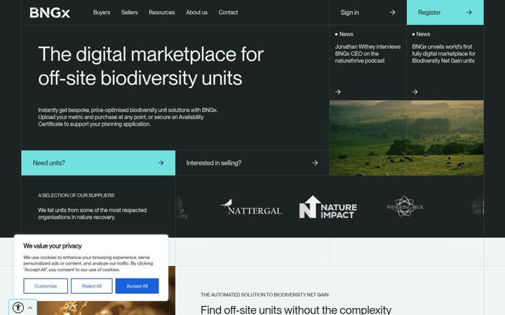 Screenshot of bngx.com